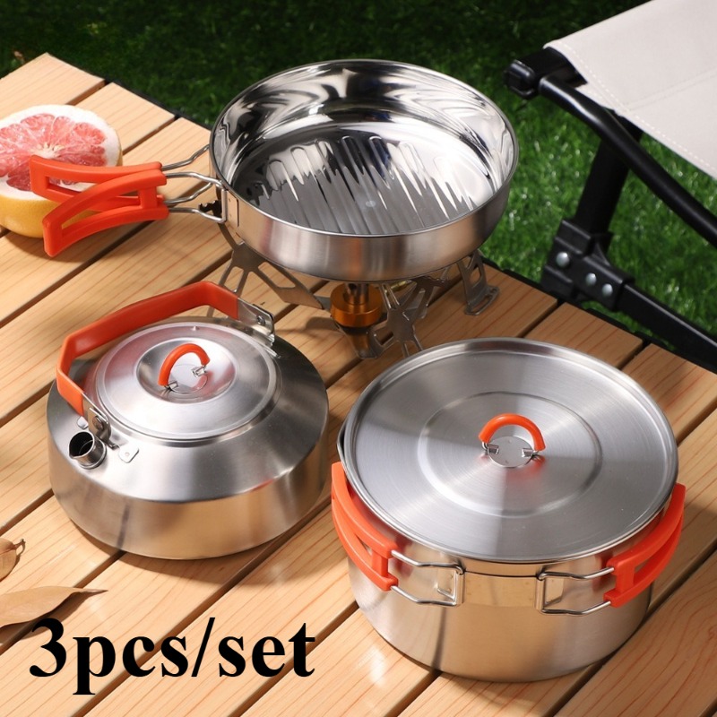 Nesting Camping Cooking Set - Camping Cookware Set, Lightweight Aluminum Nesting