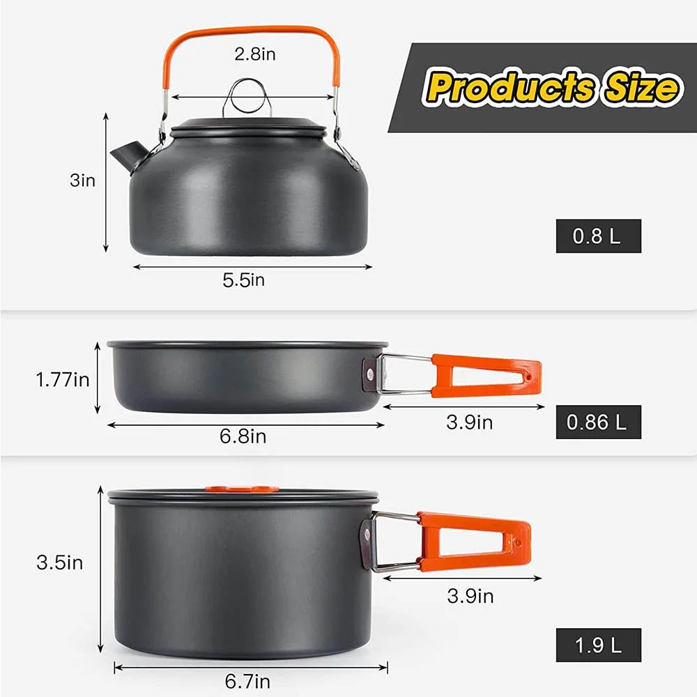 Outdoor camping cooking set, n - Nesting Camping Cooking Set review and price