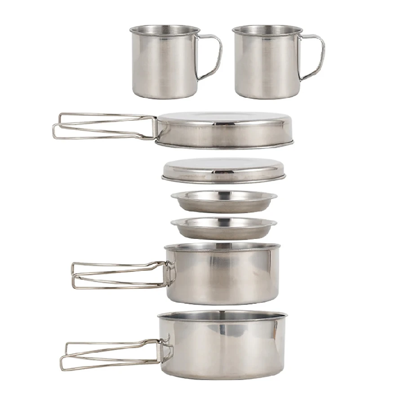 8pcs/Set Camping Cookware Mess - Camping Cooking Recipes review and price
