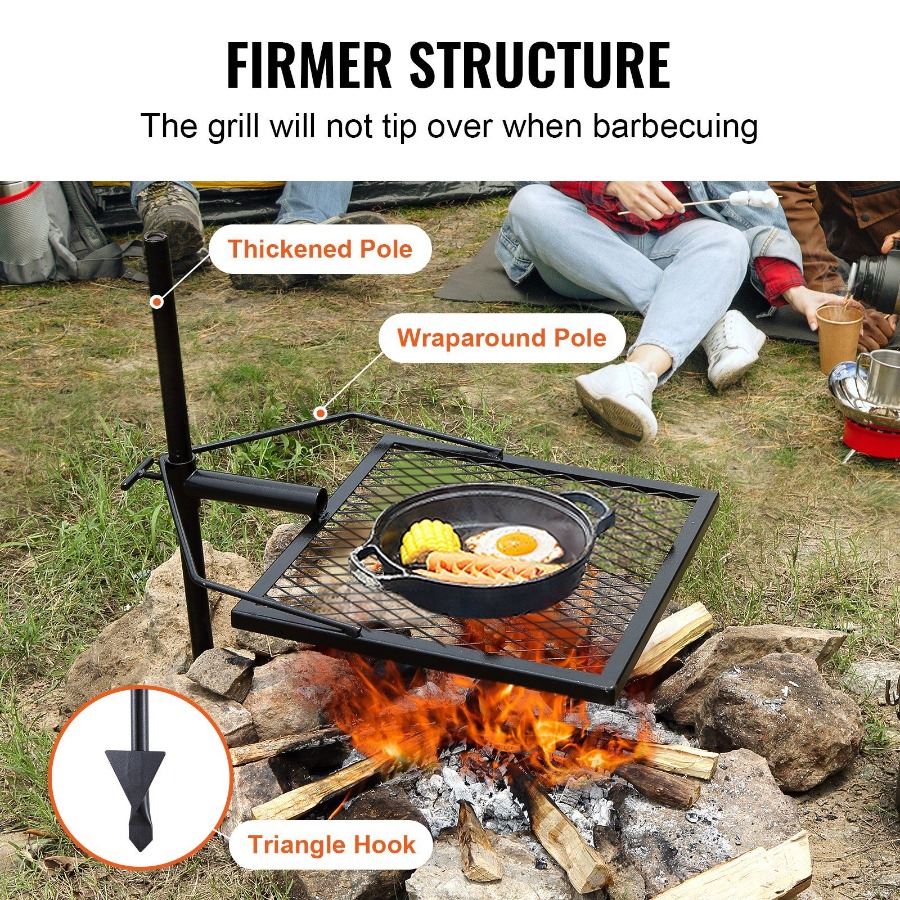 Swivel Campfire Grill for Fire - Camping Cooking Fire Pit review and price