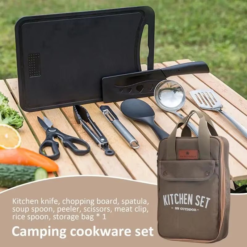 8pcs Camping Kitchen Cookware  - Camping Outdoor Cooking Equipment review and price