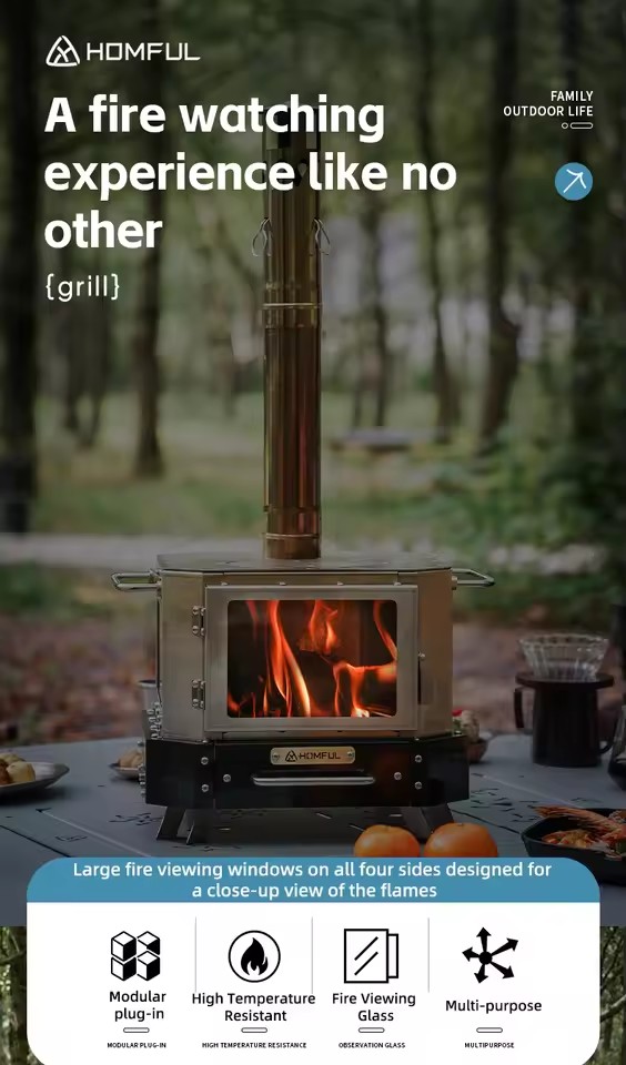 HOMFUL Portable Firewood Stove - Camping Cooking Recipes review and price