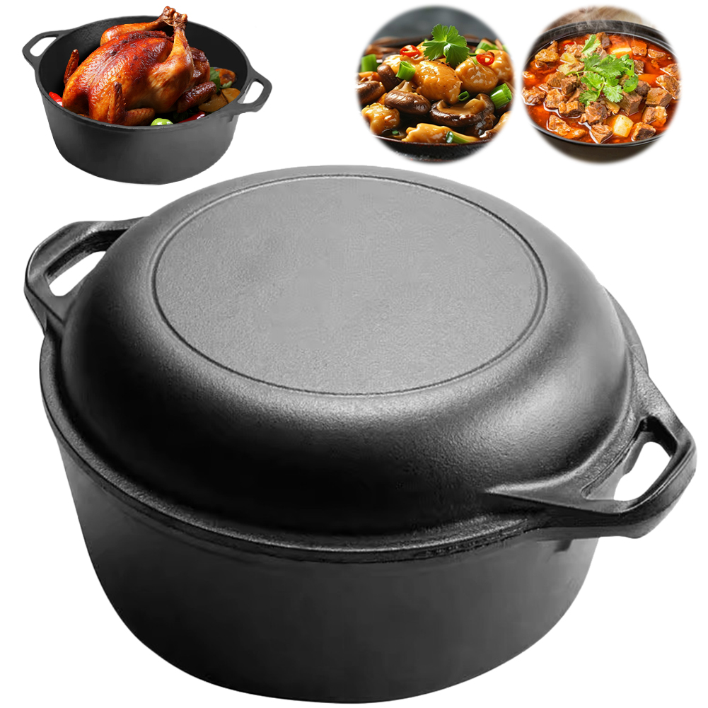 2 in 1 Cast Iron Dutch Oven Po - Skillet Cast Iron Camp review and price