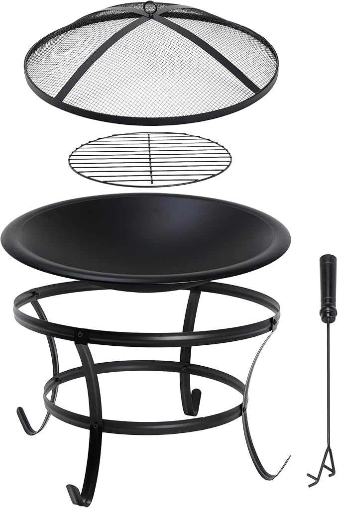 BBQ Grill Outdoor Wood Burning - Camping Cooking Fire Pit review and price
