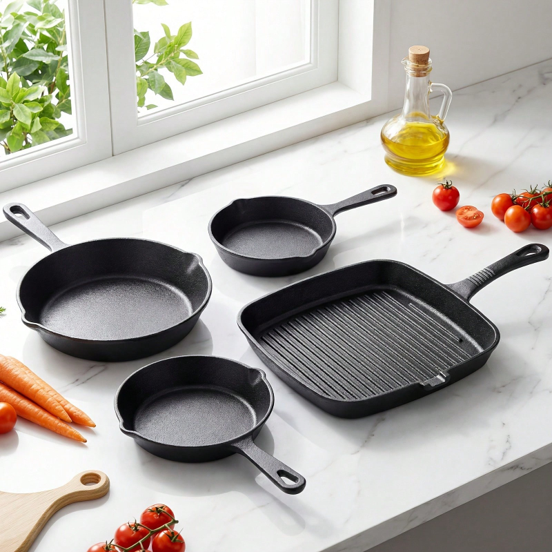 4 Piece Cast Iron Frying Pan S - Skillet Cast Iron Camp review and price