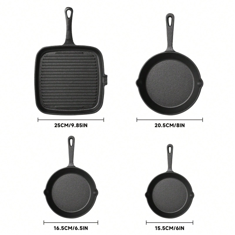 4 Piece Cast Iron Frying Pan S - Skillet Cast Iron Camp review and price